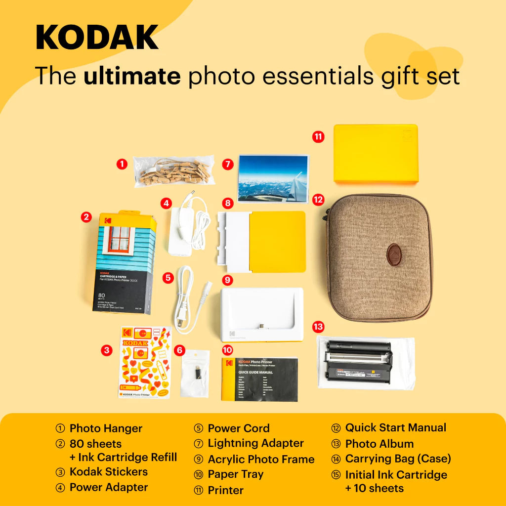 KODAK Dock Plus Photo Printer + Paper Bundle – Type-C & Lightning Dock, 4x6 Prints